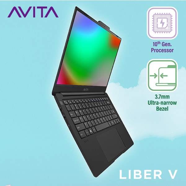 Laptop AVITA LIBER V 14 - Màu đen mờ Matt Black - Intel Core i5-10210U/RAM 8GB/ SSD 512MB Bảo hành 24 tháng - Tặng balo - Hàng chính hãng