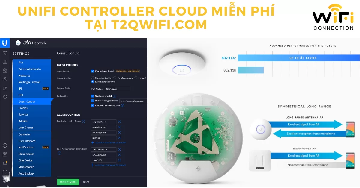 Ứng dụng của thiết bị WiFi UniFi UAP-AC-LR