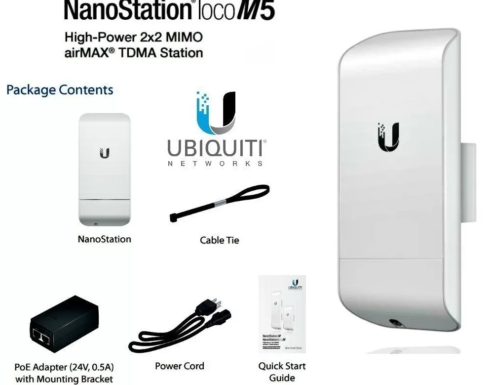 Đặc điểm kỹ thuật của Ubiquiti AirMax NanoStation Loco M5 Outdoor