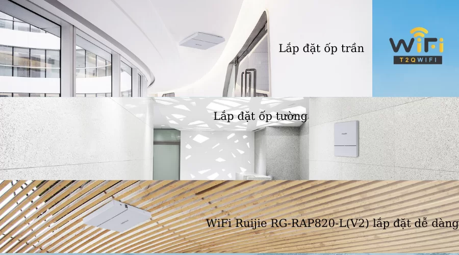 Vị trí lắp đặt thiết bị phát sóng WiFi Ruijie RG-AP820-L(V2)