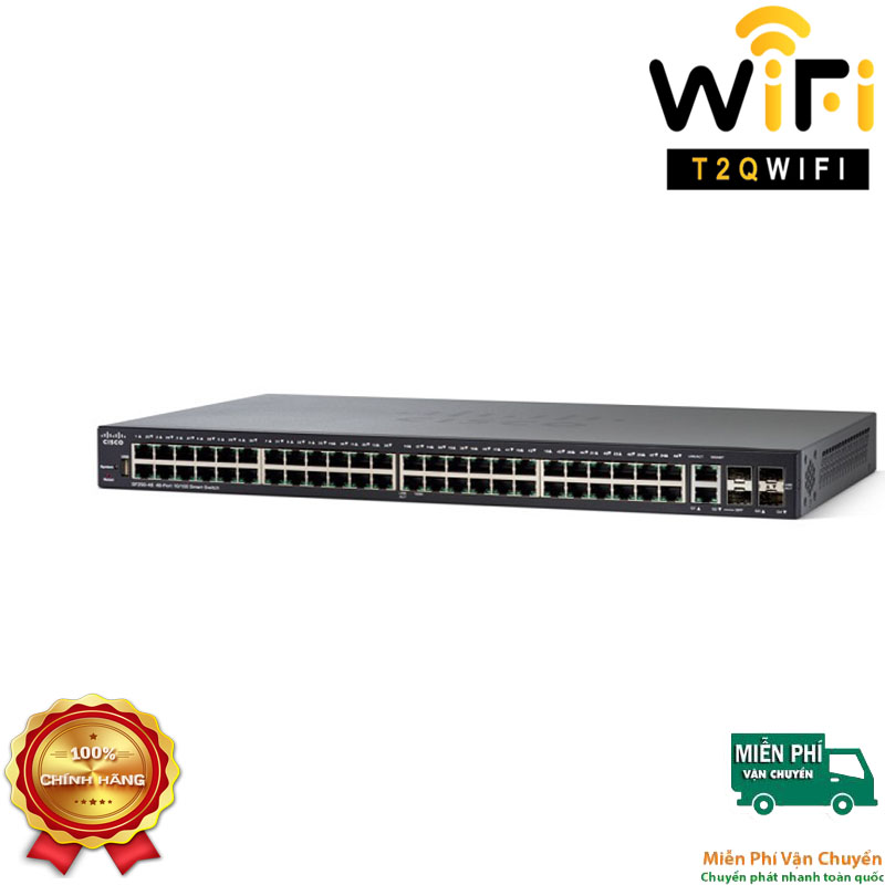 CISCO SF250-48-K9, Switch 48-Port 10/100Mbps+2 Gigabit Ethernet combo+2 SFP, Managed Switch