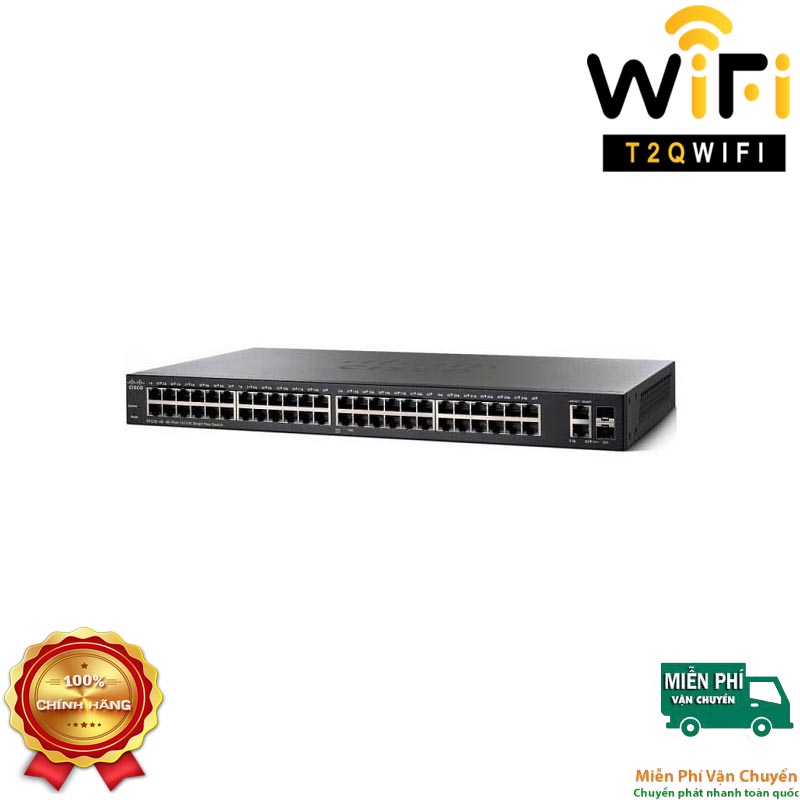 CISCO SG220-52P, 48-port Gigabit PoE+2-port Combo (RJ-45+SFP) Smart Switch