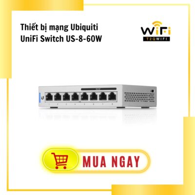 Thiết bị mạng Ubiquiti UniFi Switch US-8-60W, 8 Ports Gigabit RJ45+PoE