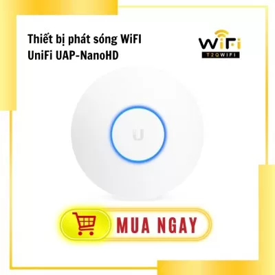 Thiết bị phát sóng WiFi UniFi UAP - NanoHD chịu tải cao 200 user, hỗ trợ tính năng 4x4 Wave 2 MU-MIMO