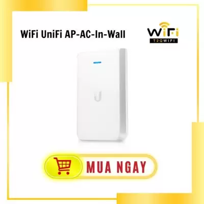Thiết bị phát sóng WiFi UniFi AP-AC-InWall, hỗ trợ 200 kết nối, hỗ trợ tính năng 2x2 MIMO