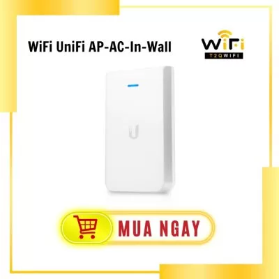 Thiết bị phát sóng WiFi UniFi AP-AC-InWall, hỗ trợ 200 kết nối, hỗ trợ tính năng 2x2 MIMO