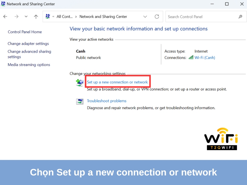 Cach ket noi laptop voi mang wifi bang Control Panel