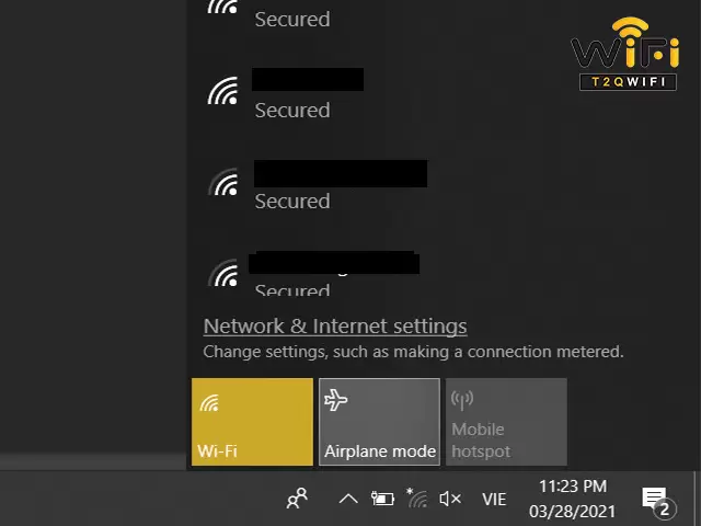 Trường hợp laptop không hiễn thị wifi