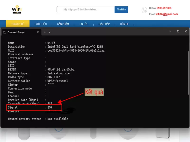 ket qua do toc do mang trong Command Prompt 