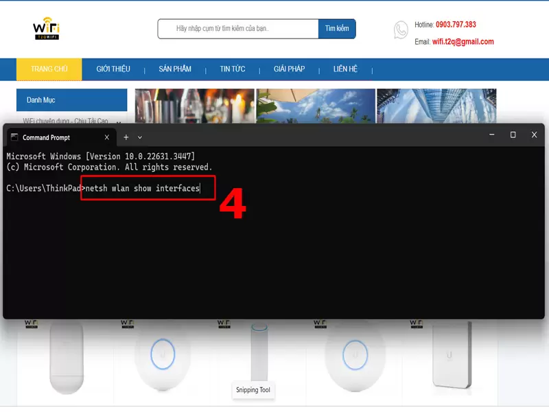 nhap lenh do toc do mang trong Command Prompt