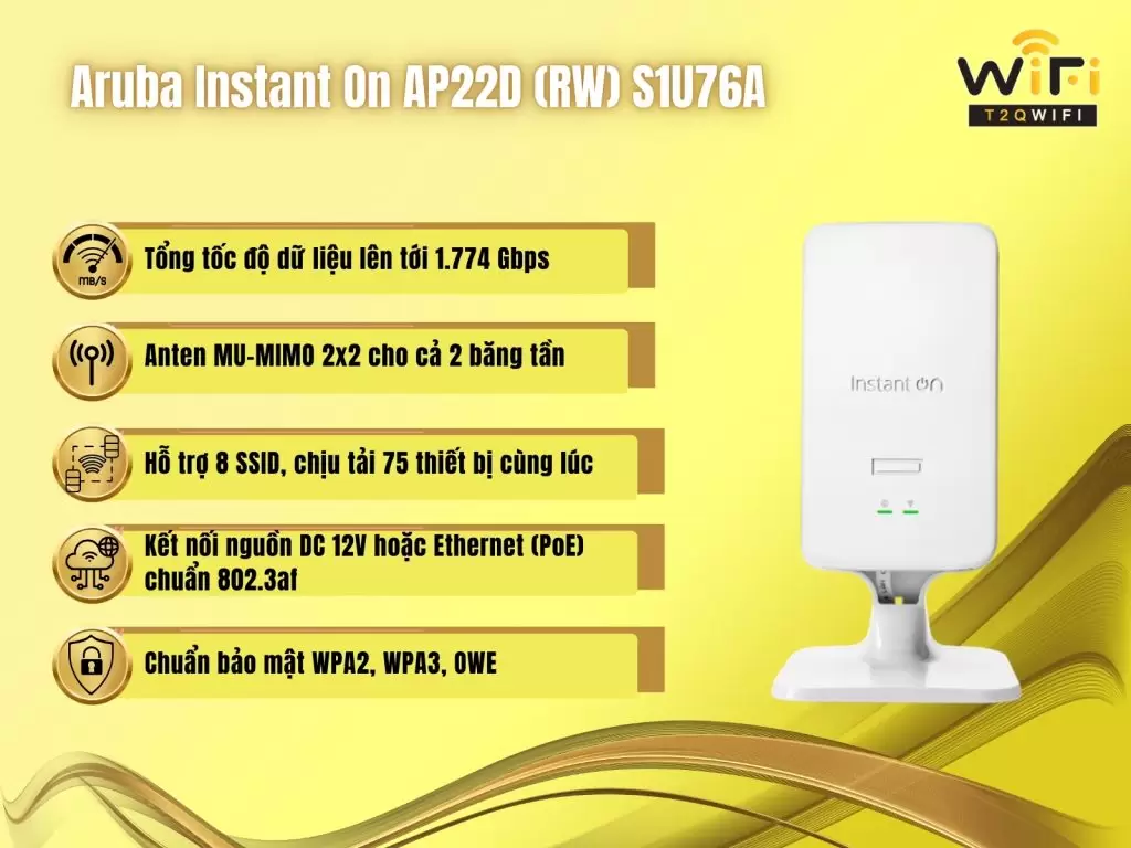 Thong so ky thuat bo phat wifi Aruba Instant On AP22D RW S1U76A