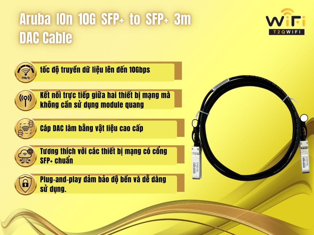 Thong so ky thuat Aruba IOn 10G DAC Cable R9D20A