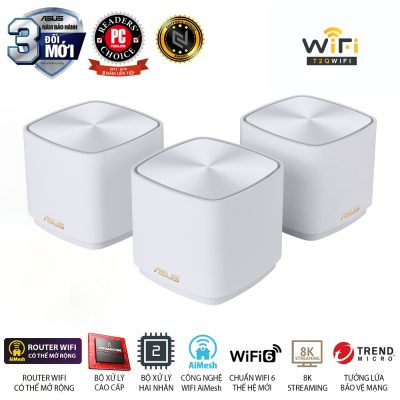 bộ phát sóng WiFi ZenWiFi XD4S WHITE 3PK