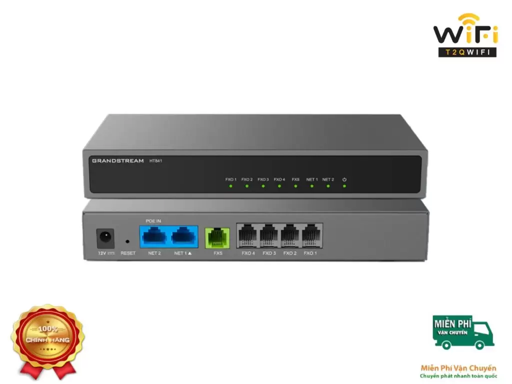 Tinh nang cua bo chuyen doi VoIP Grandstream ATA HT841, ho tro 1 FXS và 4 cong FXO