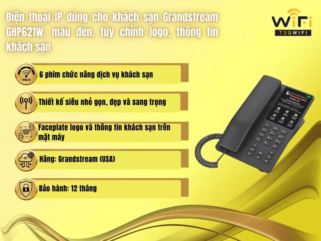 Thong so ky thuat dien thoai IP Grandstream GHP621W dung cho khach san