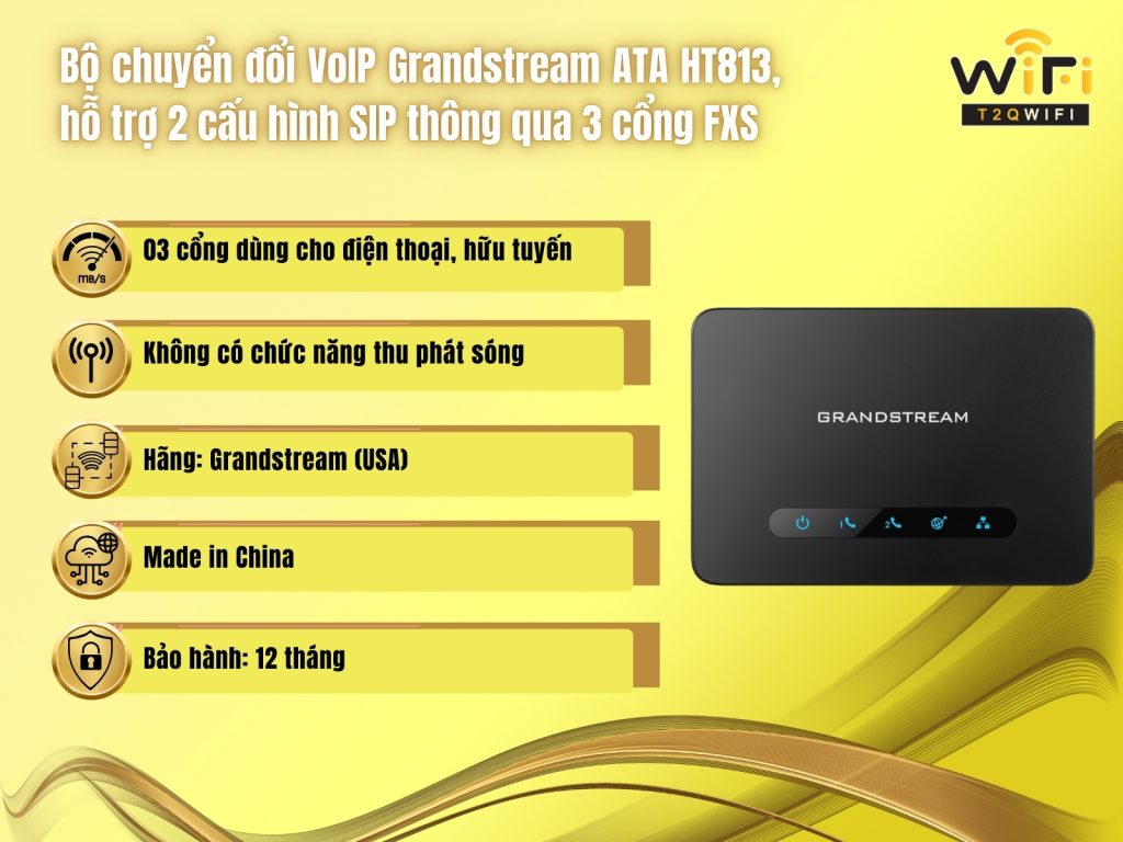 Thong so ky thuat Bo chuyen doi VoIP Grandstream ATA HT813