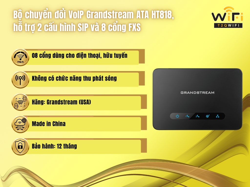 Thong so ky thuat cua bo chuyen doi VoIP Grandstream ATA HT818