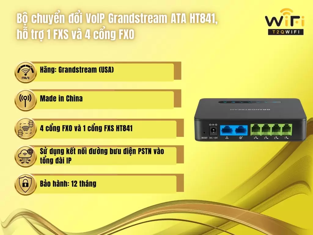 Thong so ky thuat cua bo chuyen doi VoIP Grandstream ATA HT841