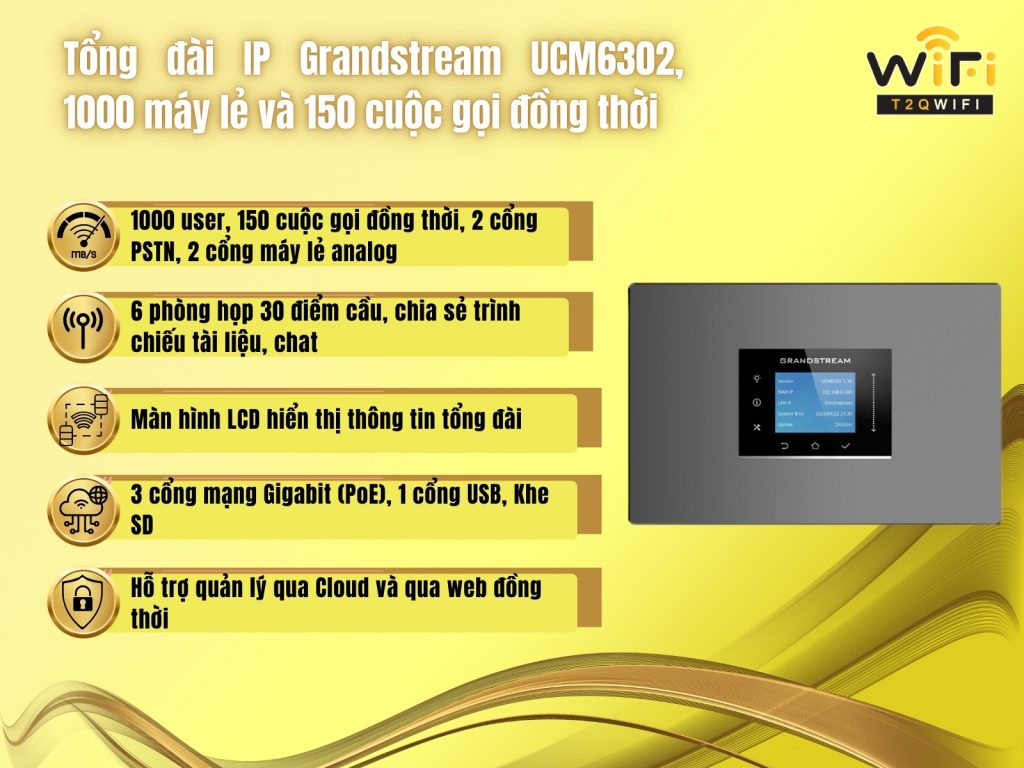 Thong tin cau hinh co ban cua tong dai IP Grandstream UCM6302