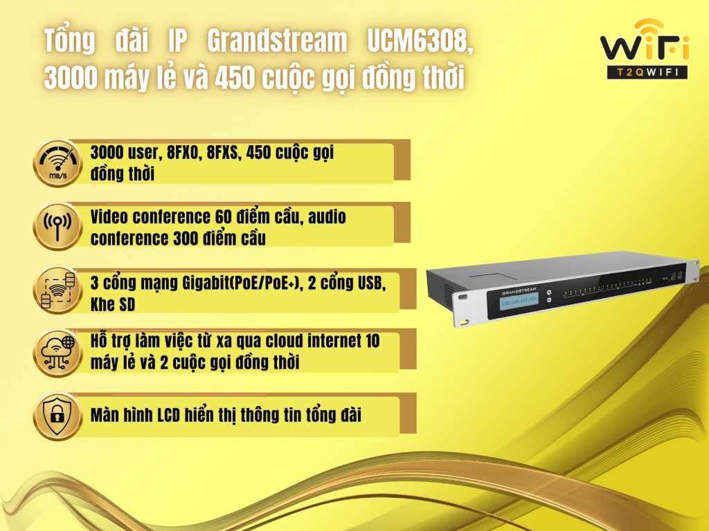 Thong tin cau hinh co ban cua Tong dai IP Grandstream UCM6308