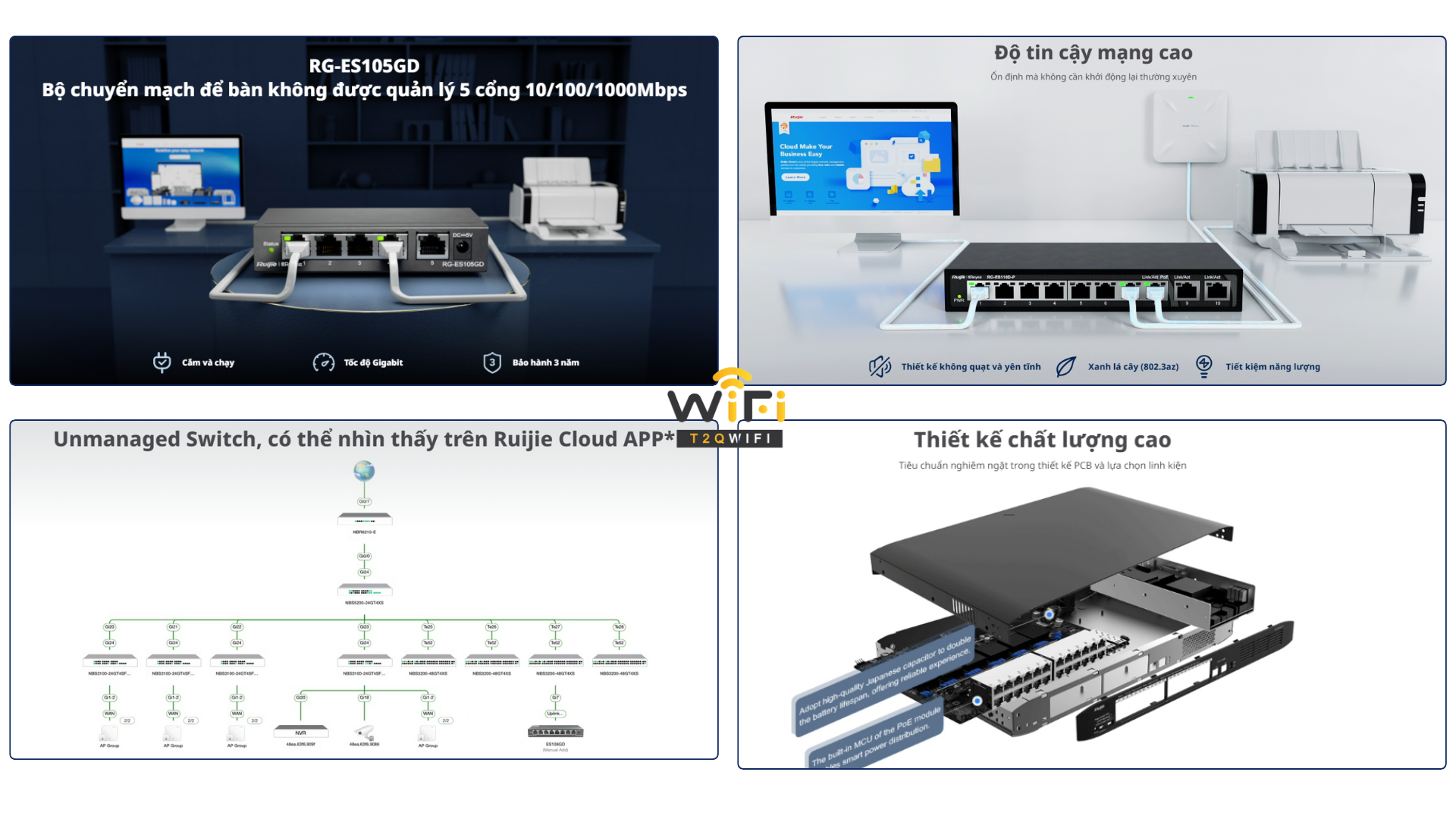 Ưu điểm Thiết bị chuyển mạch Ruijie RG-ES105GD