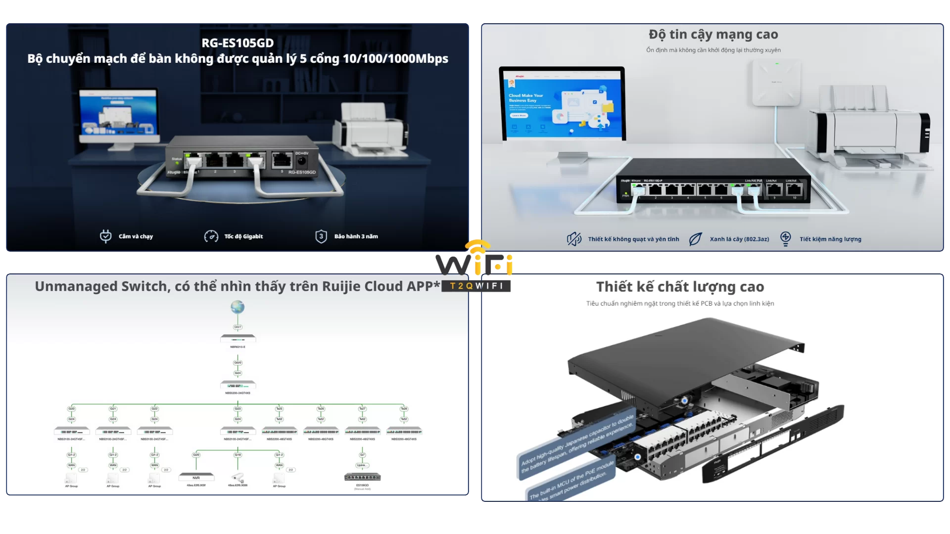 Ưu điểm Thiết bị chuyển mạch Ruijie RG-ES105GD