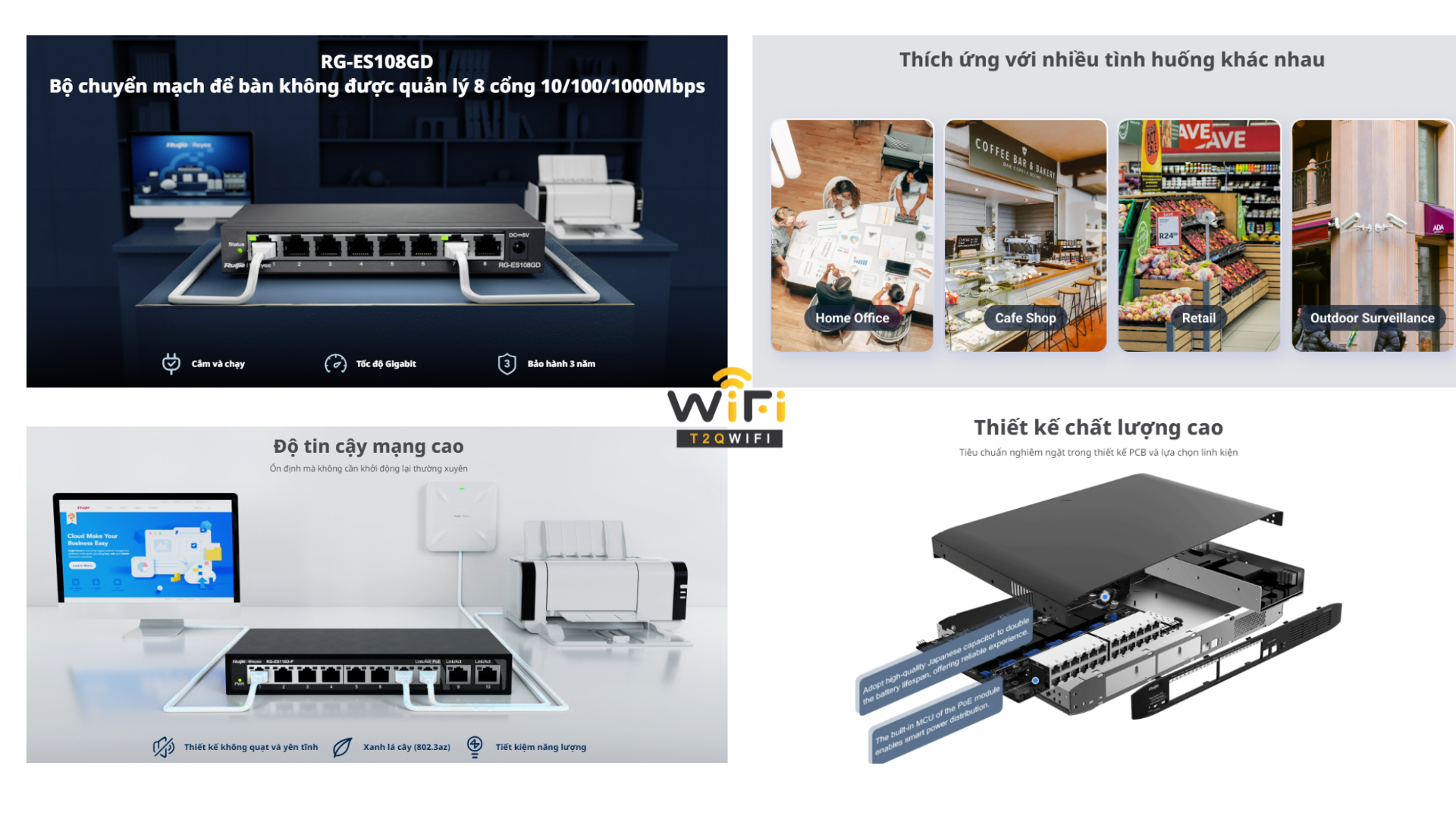 Đặc trưng về thiết bị chuyển mạch Ruijie RG-ES108GD 
