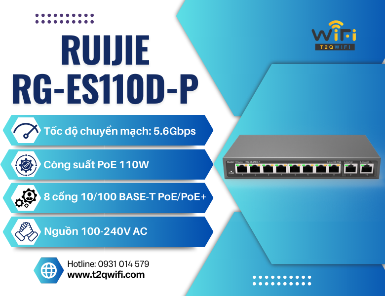 Thiết bị chuyển mạch Ruijie RG-ES110D-P