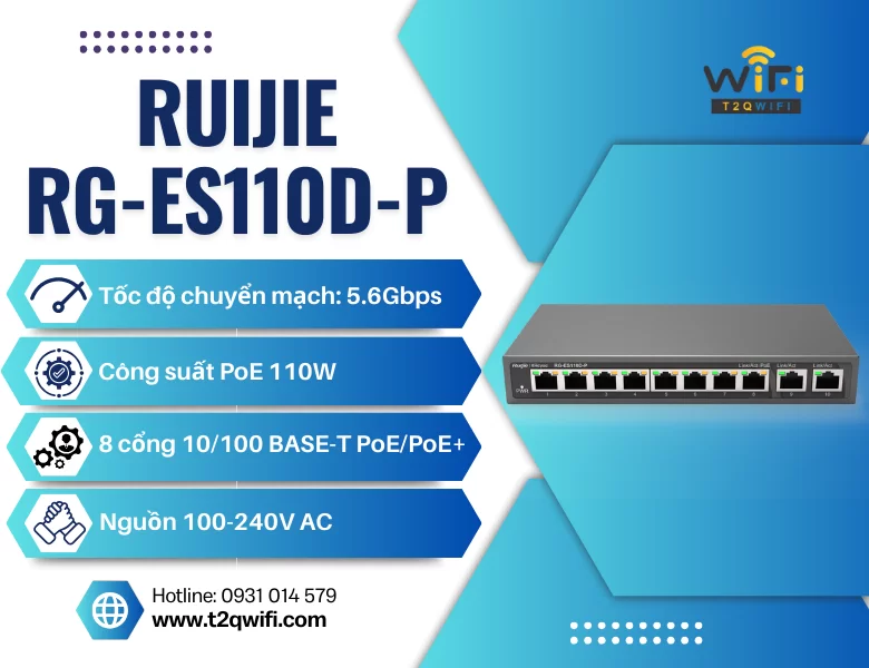 Thiết bị chuyển mạch Ruijie RG-ES110D-P