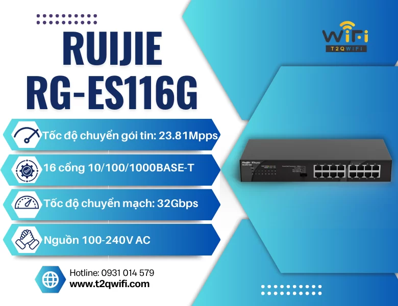 Thiết bị chuyển mạch Ruijie RG-ES116G