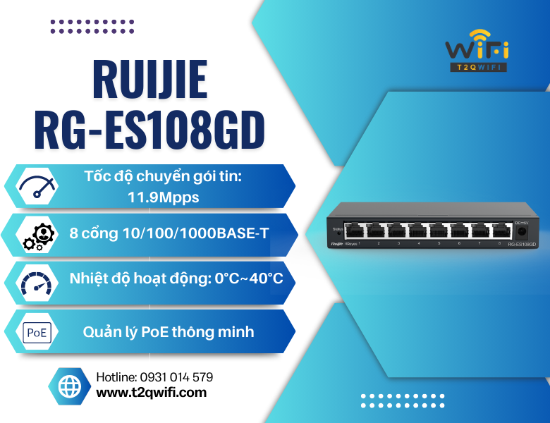 Thiết bị chuyển mạch Ruijie RG-ES108GD