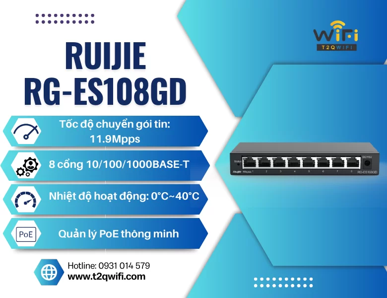 Thiết bị chuyển mạch Ruijie RG-ES108GD
