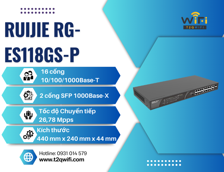 Thiết bị chuyển mạch Ruijie RG-ES118GS-P