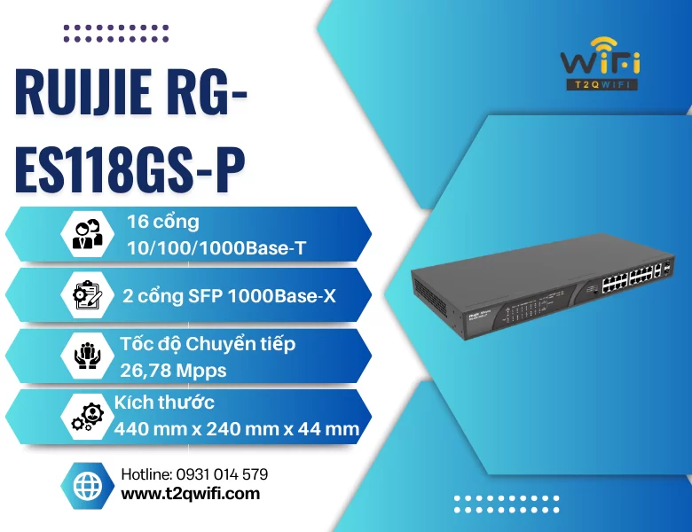 Thiết bị chuyển mạch Ruijie RG-ES118GS-P