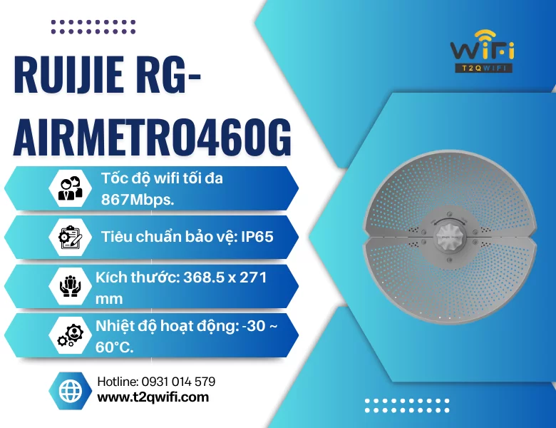 Thiết bị bắn điểm WiFi Ruijie RG-AirMetro460G: