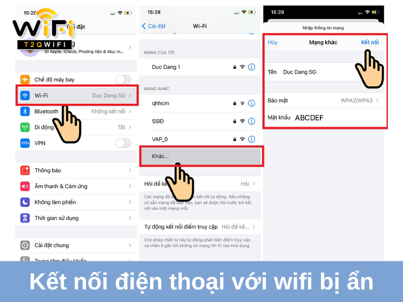 cach ket noi dien thoai voi wifi bi an
