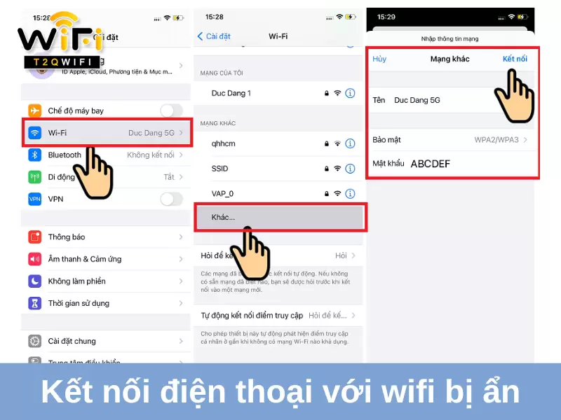 cach ket noi dien thoai voi wifi bi an