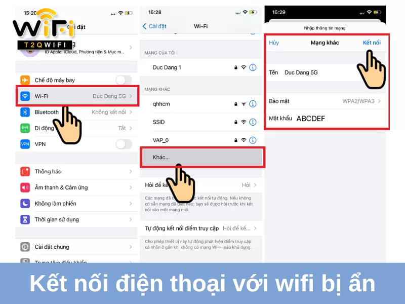 cach ket noi dien thoai voi wifi bi an