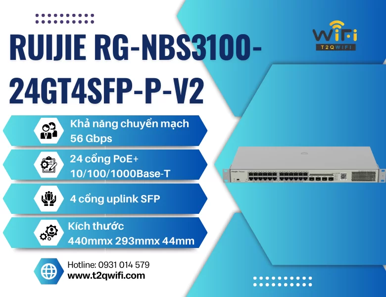 Thiết bị chuyển mạch Ruijie RG-NBS3100-24GT4SFP-P-V2