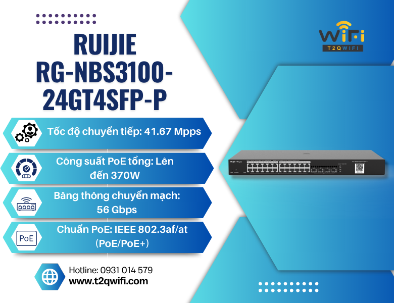 Thiết bị chuyển mạch Ruijie RG-NBS3100-24GT4SFP-P