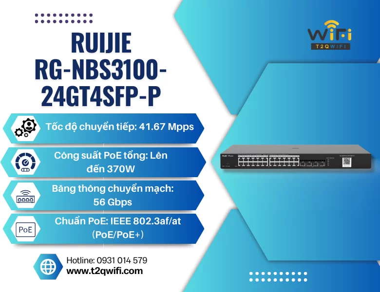 Thiết bị chuyển mạch Ruijie RG-NBS3100-24GT4SFP-P