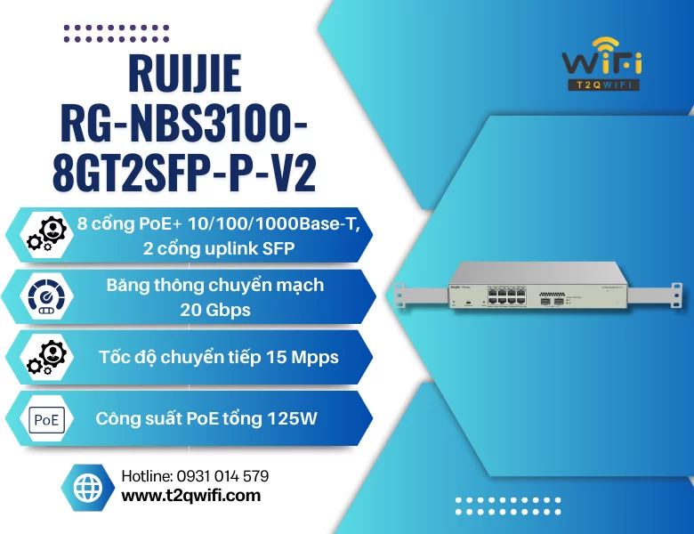 Thiết bị chuyển mạch Ruijie RG-NBS3100-8GT2SFP-P-V2