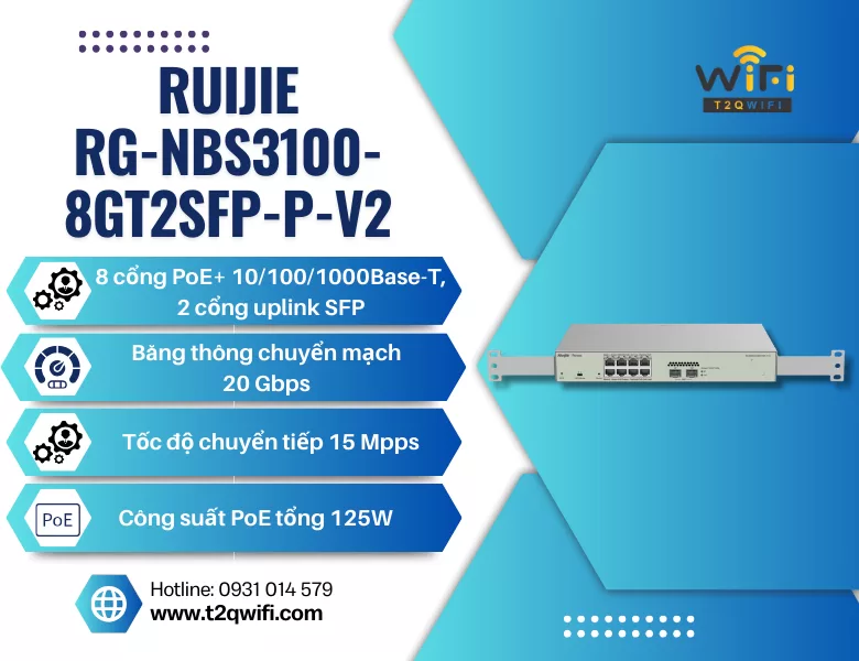 Thiết bị chuyển mạch Ruijie RG-NBS3100-8GT2SFP-P-V2