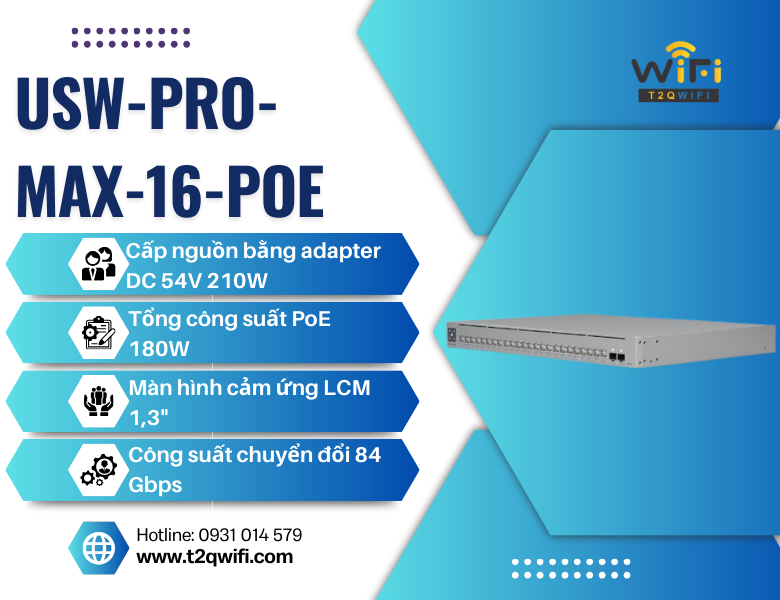 Thiết bị chuyển mạch USW-Pro-Max-16-PoE
