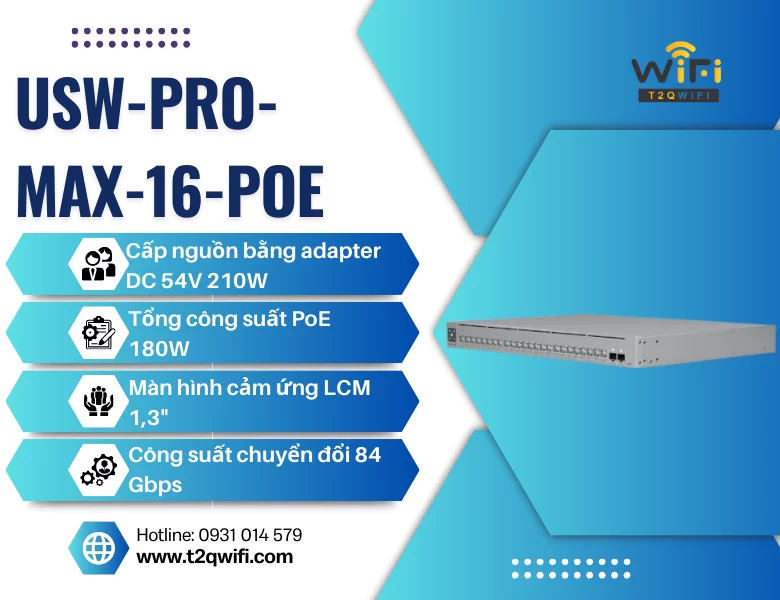 Thiết bị chuyển mạch USW-Pro-Max-16-PoE