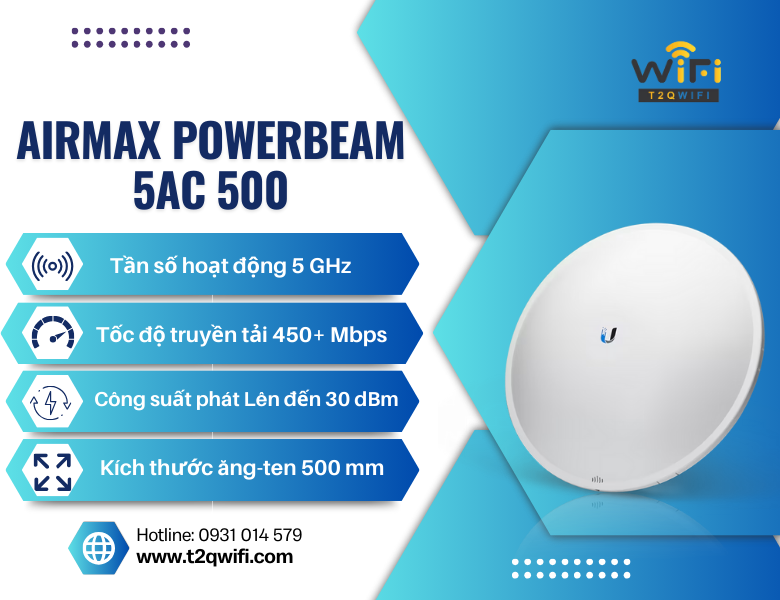 thong so ky thuat Ubiquiti Airmax PowerBeam (PBE-5AC-500)