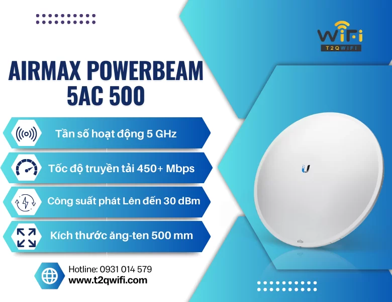 thong so ky thuat Ubiquiti Airmax PowerBeam (PBE-5AC-500)