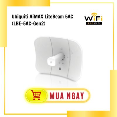 Thiết bị thu phát Point to Point Ubiquiti AiMAX LiteBeam 5AC (LBE-5AC-Gen2) | Tiêu thụ điện năng 7W | Công suất đầu ra 25 dBm | Băng tần 5 GHz