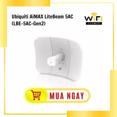 Thiết bị thu phát Point to Point Ubiquiti AiMAX LiteBeam 5AC (LBE-5AC-Gen2) | Tiêu thụ điện năng 7W | Công suất đầu ra 25 dBm | Băng tần 5 GHz