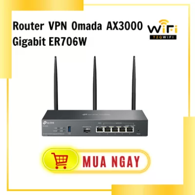Router VPN Gigabit AX3000 Omada ER706W | Chuẩn WiFi 6 | Hỗ trợ Omada SDN | Cổng kết nối linh hoạt